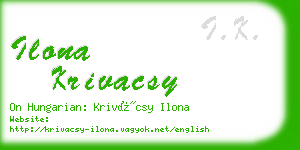 ilona krivacsy business card